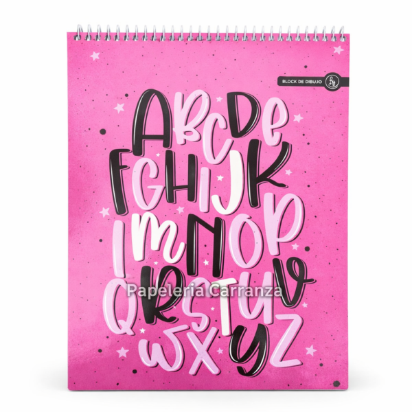 BLOCK DE DIBUJO C/ ESPIRAL A4 ” LETRAS ” 120 GR RY DESIGN