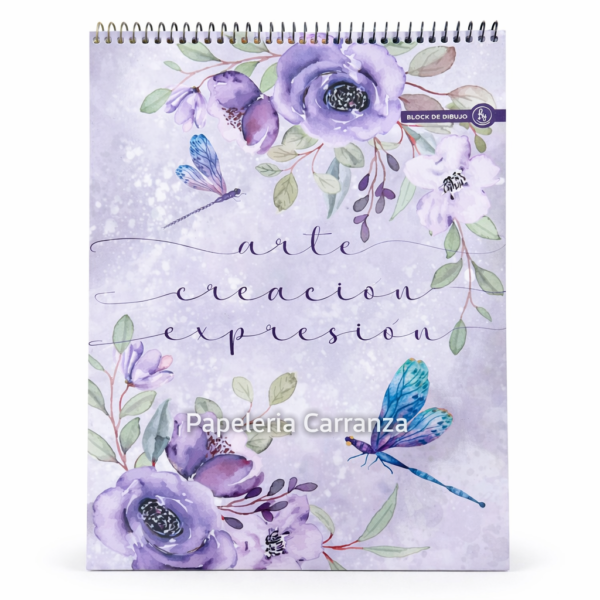 BLOCK DE DIBUJO C/ ESPIRAL A4 ” LIBELULA ” 120 GR RY DESIGN