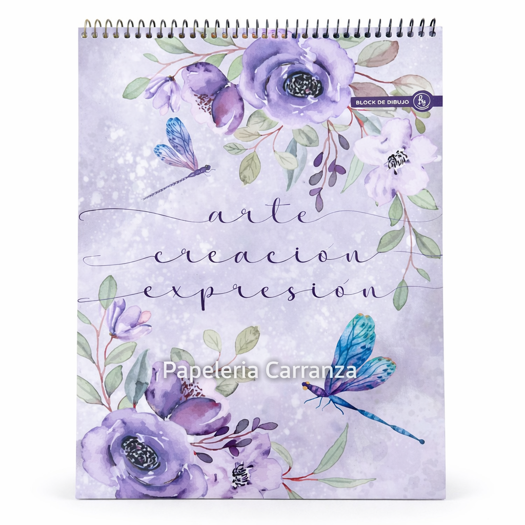 BLOCK DE DIBUJO C/ ESPIRAL A4 ” LIBELULA ” 120 GR RY DESIGN