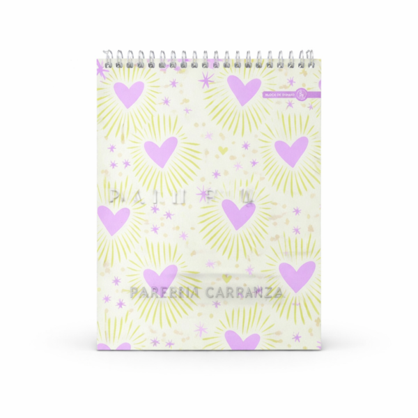 BLOCK DE DIBUJO C/ ESPIRAL A5 ” HEARTS ” 120 GR RY DESIGN (Chico)