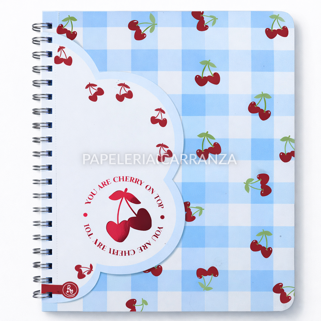 CUADERNILLO C/ ESPIRAL SEMI RIGIDO A4 RY " CHERRY " 80 HOJAS