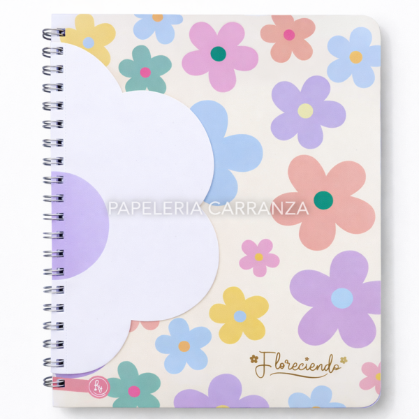 CUADERNILLO C/ ESPIRAL SEMI RIGIDO A4 RY " FLORECIENDO " 80 HOJAS