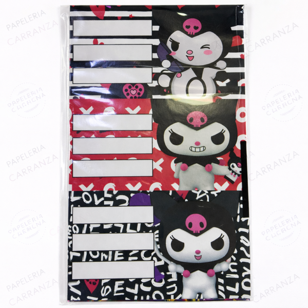 ROTULOS ESCOLARES * KUROMI * ETIQUETAS X 16 UNIDADES