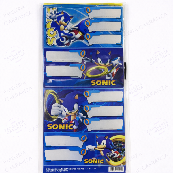 ROTULOS ESCOLARES * SONIC * ETIQUETAS X 16 UNIDADES