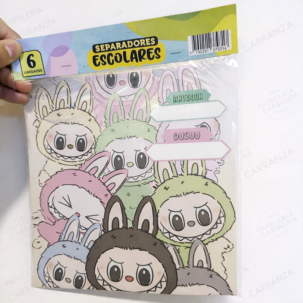 Separadores de Materias  " LABUBU " Tamaño Escolar (Fantasia)