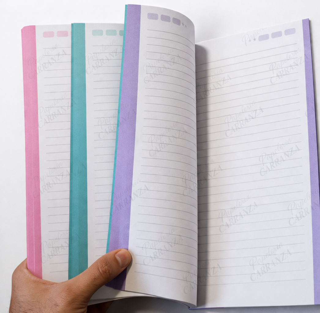 CUADERNOS UNIVERSITARIO C/ ESPIRAL 28 X 20 RAYADO ” GRACIAS ” A4 RY DESIGN (Con 3 Colores de hoja para separar por materia)