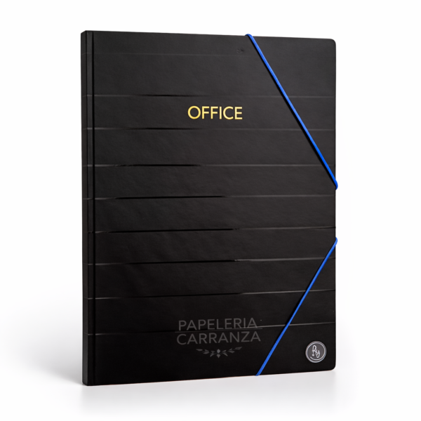 CARPETA 3 SOLAPAS RY * OFFICE NEGRO * C/ ELASTICO TAMAÑO OFICIO