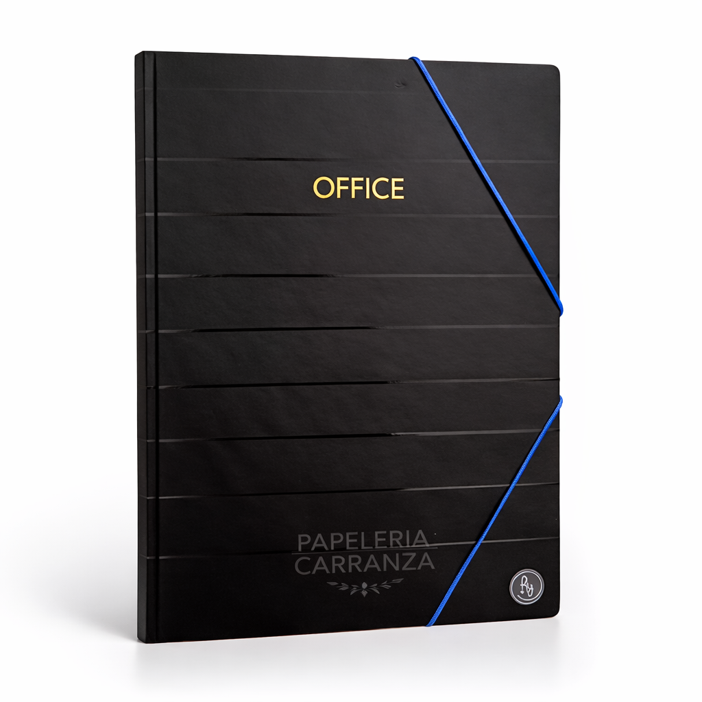 CARPETA 3 SOLAPAS RY * OFFICE NEGRO * C/ ELASTICO TAMAÑO OFICIO
