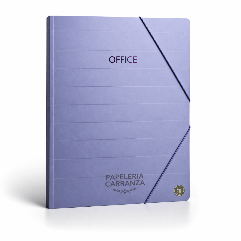 CARPETA 3 SOLAPAS RY * OFFICE LILA * C/ ELASTICO TAMAÑO OFICIO