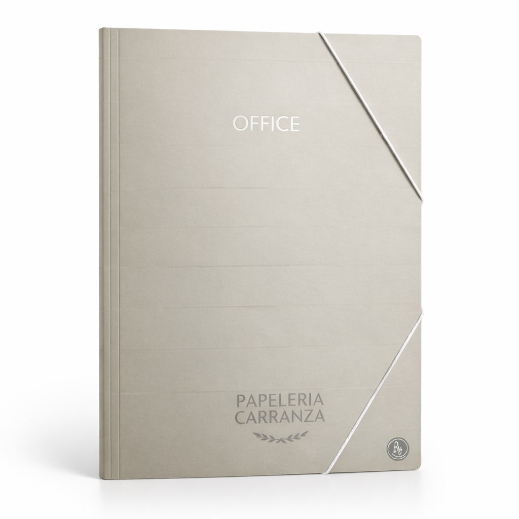 CARPETA 3 SOLAPAS RY * OFFICE GRIS * C/ ELASTICO TAMAÑO OFICIO