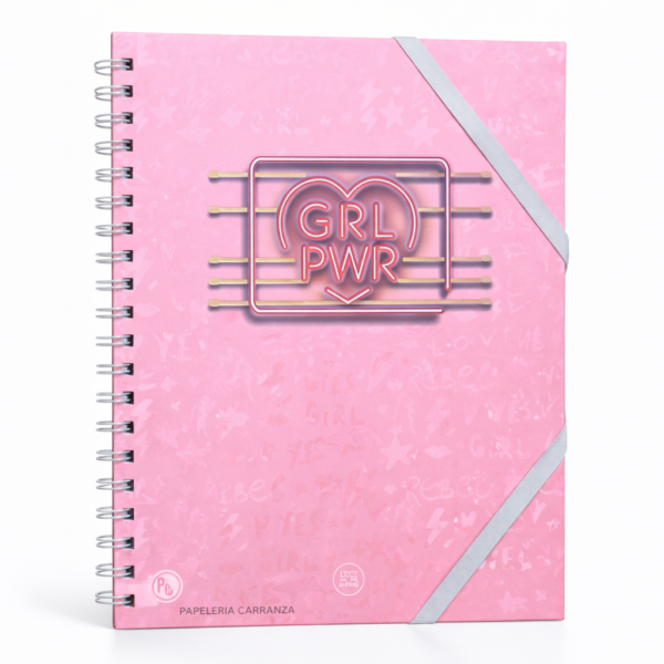CUADERNOS UNIVERSITARIO C/ ESPIRAL 28 X 20 CUADRICULADO ” GIRL POWER ” A4 RY DESIGN