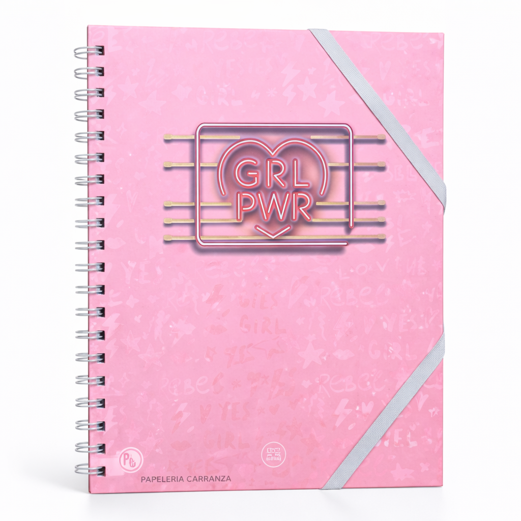 CUADERNOS UNIVERSITARIO C/ ESPIRAL 28 X 20 CUADRICULADO ” GIRL POWER ” A4 RY DESIGN