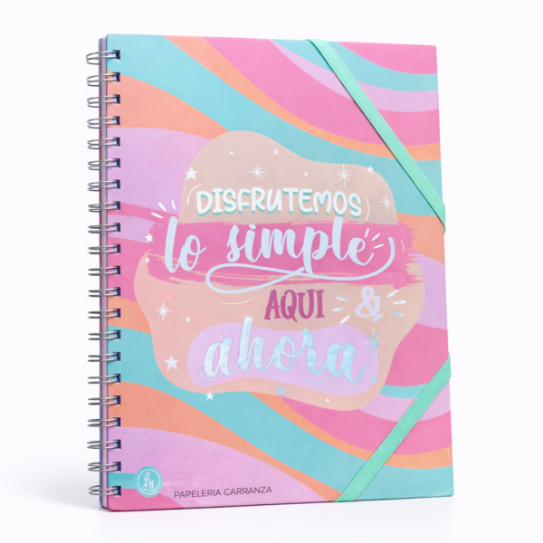 CUADERNOS UNIVERSITARIO C/ ESPIRAL 28 X 20 CUADRICULADO ” DISFRUTEMOS ” A4 RY DESIGN