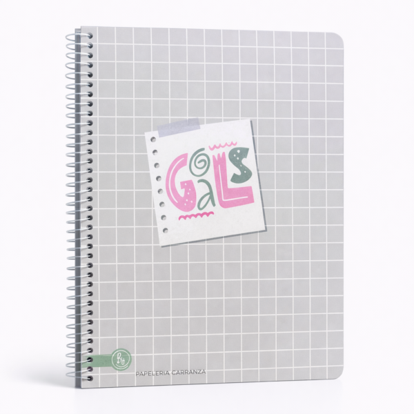 CUADERNILLO C/ ESPIRAL SEMI RIGIDO A4 RY " GOALS " 80 HOJAS