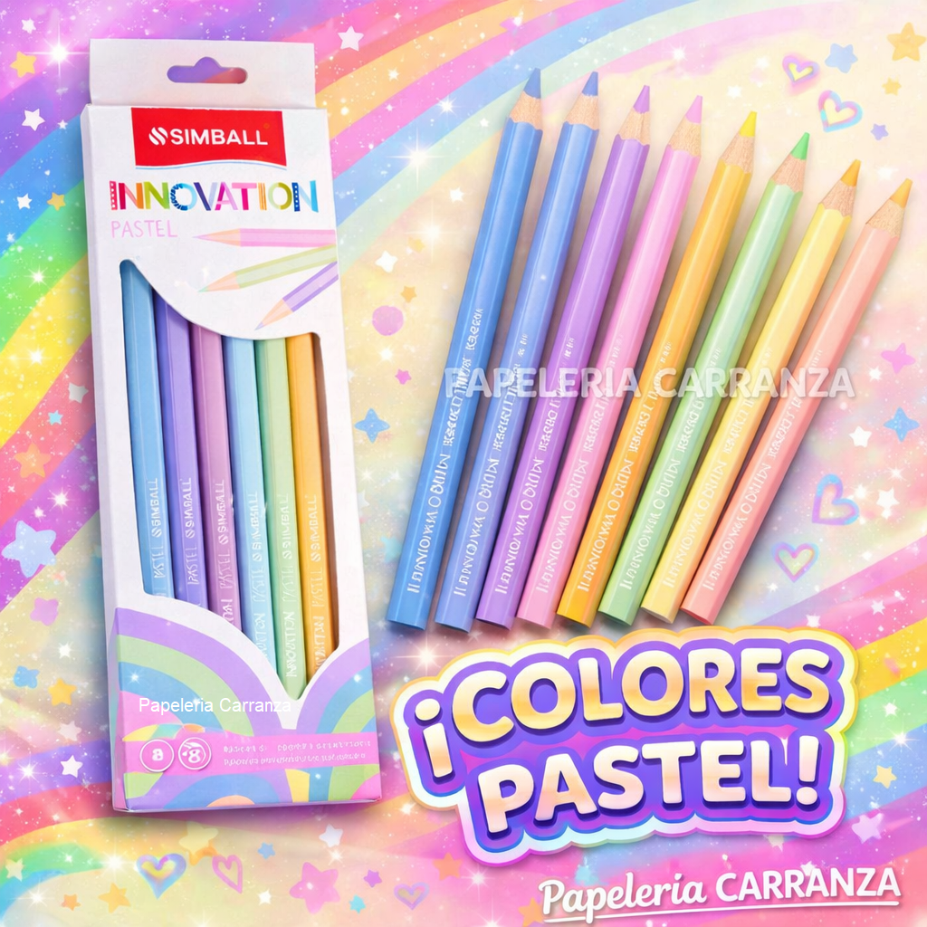 Lapices de colores -SIMBALL Innovation x 8 Pastel-