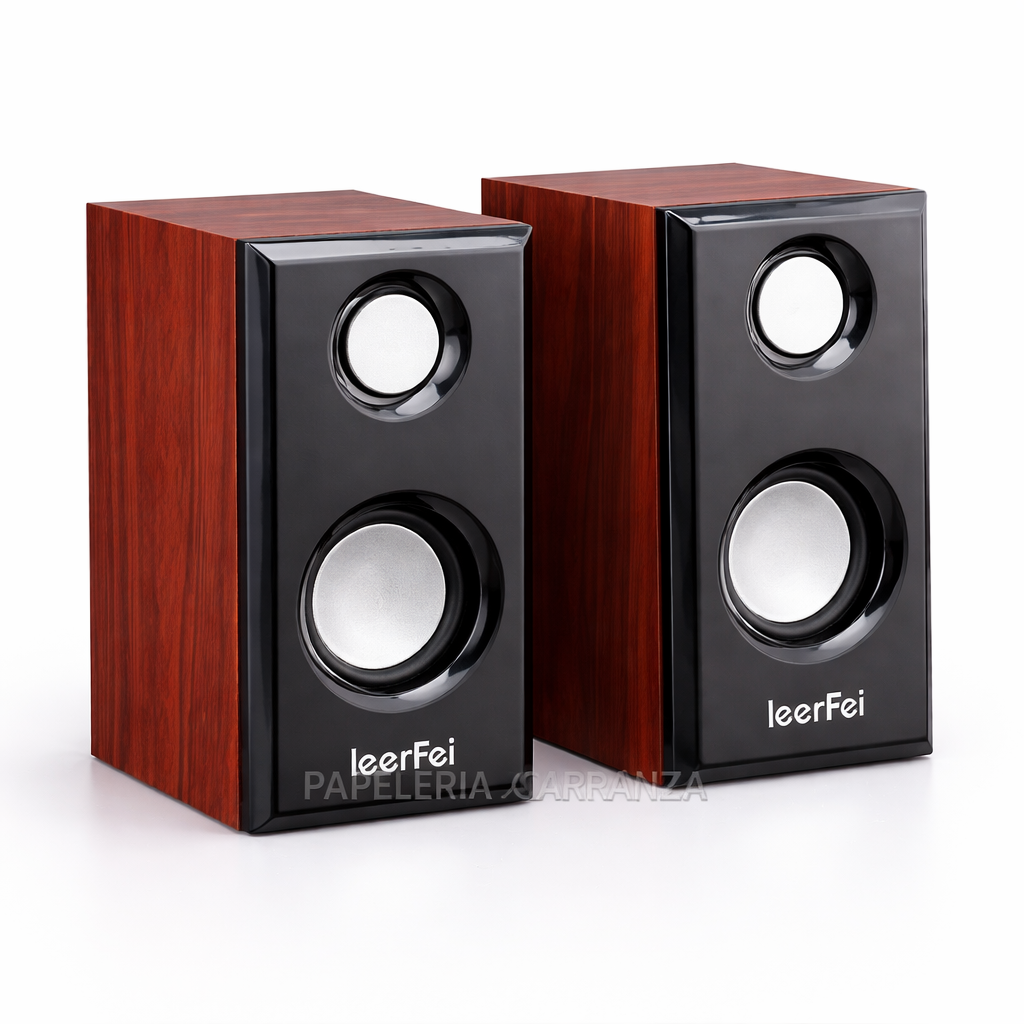 Parlantes USB " LEERFEI MADERA " para PC Modelo 1017