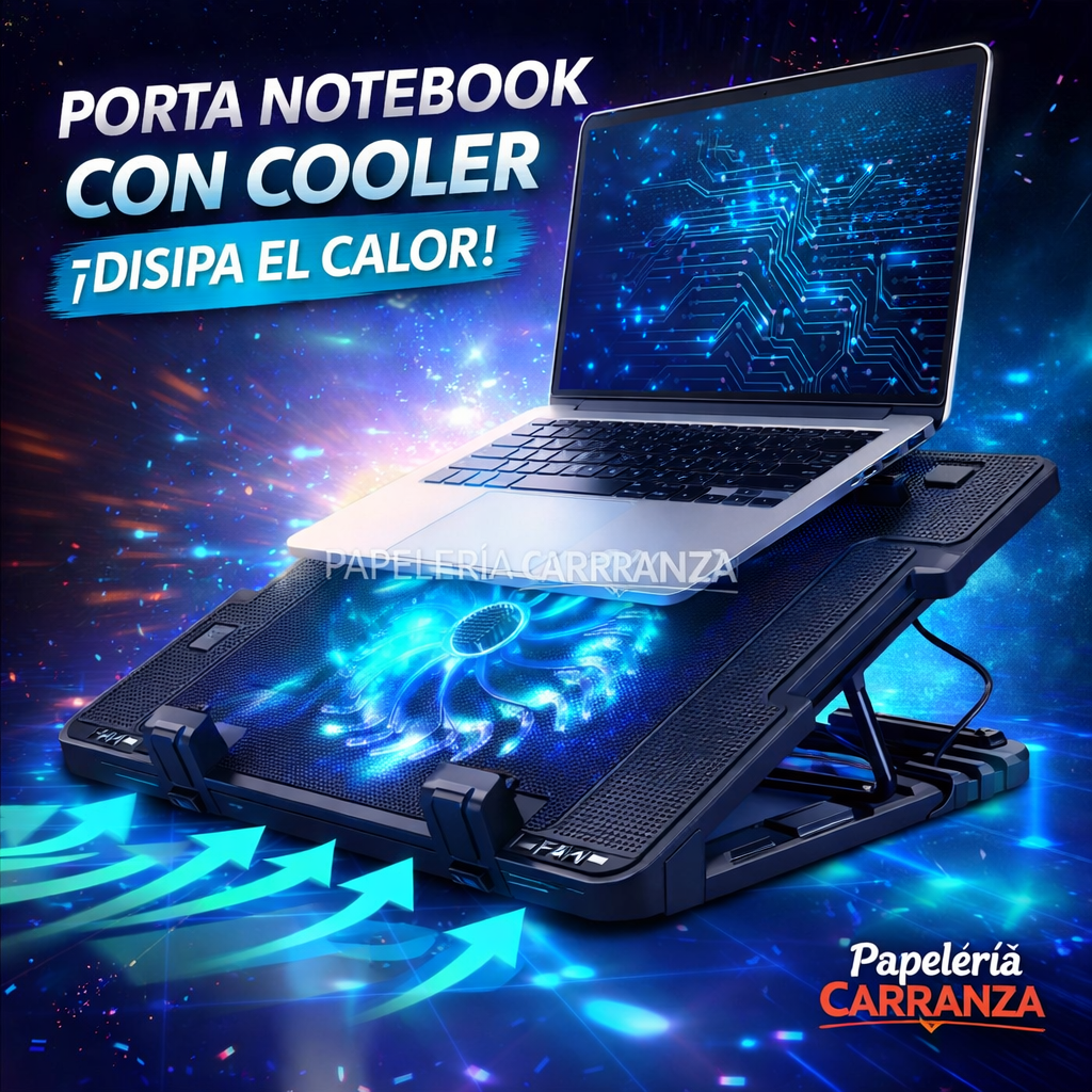 Soporte para Notebook Base Refrigerante con Cooler Aluminio