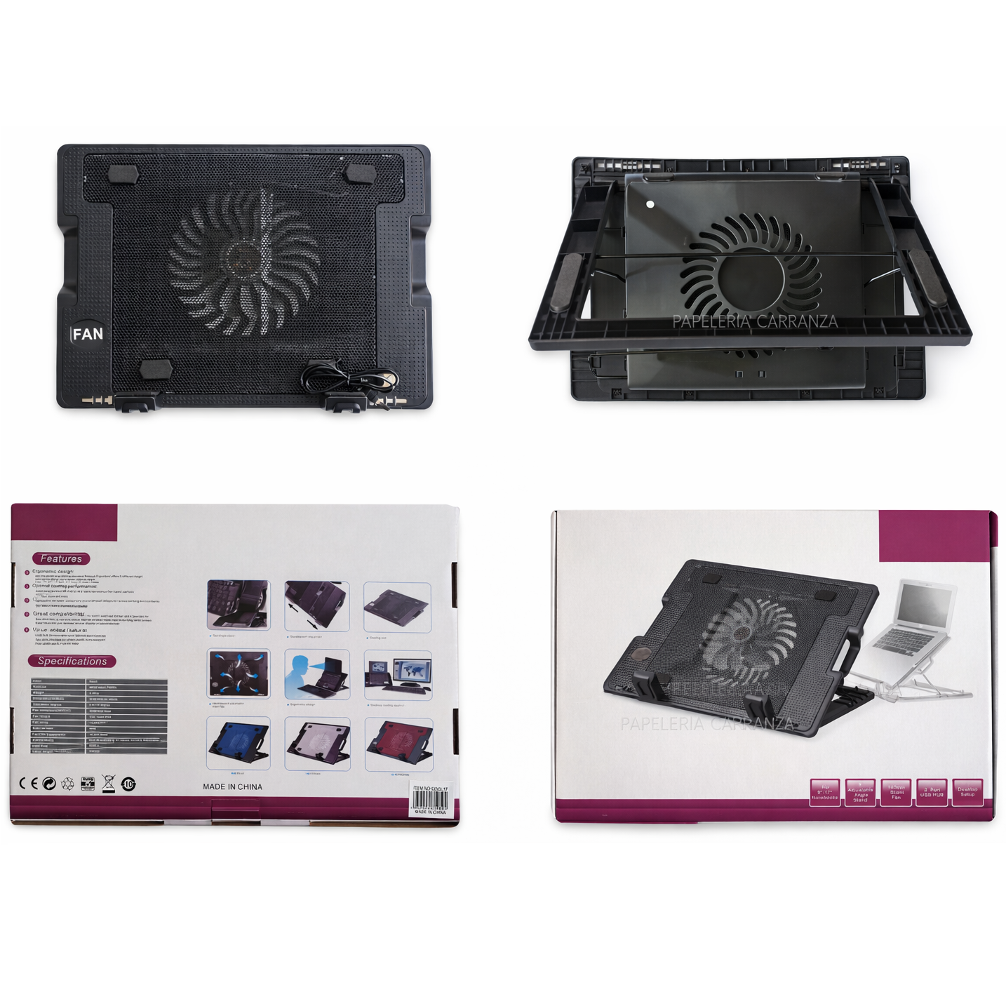 Soporte para Notebook Base Refrigerante con Cooler Aluminio