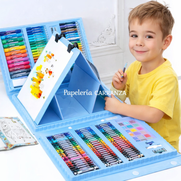 VALIJA * ART SET CELESTE * x 208 PIEZAS - SUPER MEGA SET DE ARTE -