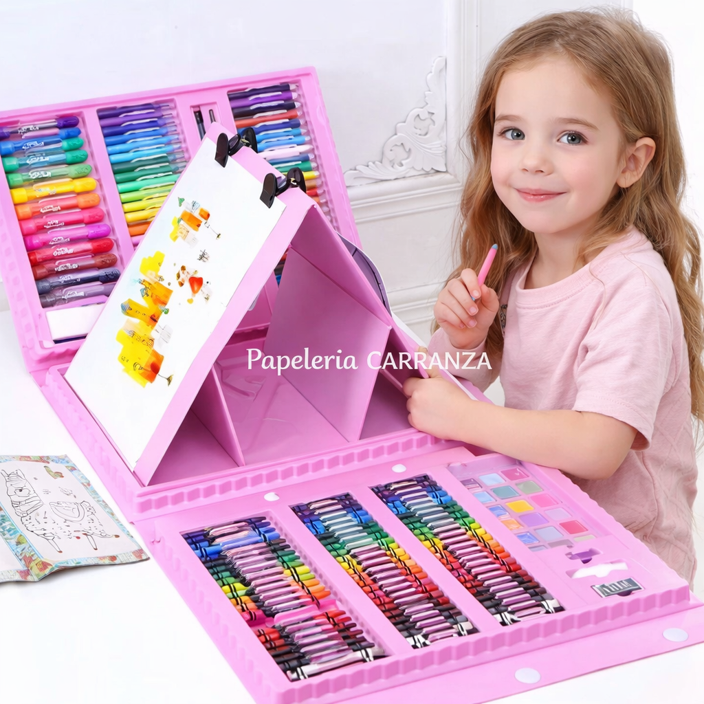 VALIJA * ART SET ROSA * x 208 PIEZAS - SUPER MEGA SET DE ARTE -