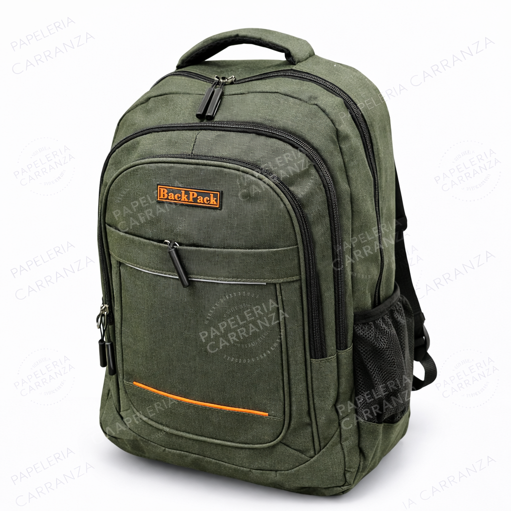 Mochila Porta Notebook " BACKPACK 30L VERDE " 4 COMPARTIMIENTOS Reforzada Grande (Excelente Calidad) Multi compartimiento