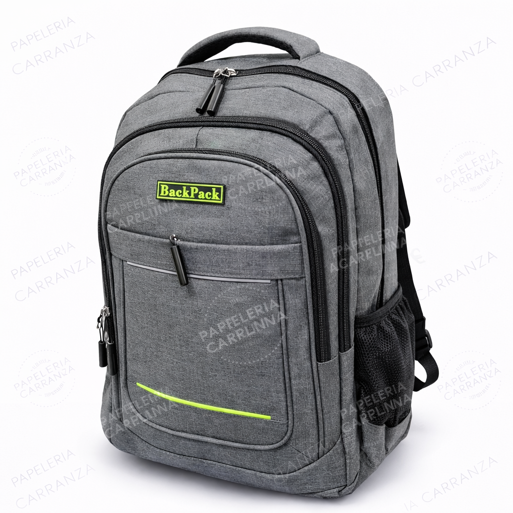 Mochila Porta Notebook " BACKPACK 30L GRIS " 4 COMPARTIMIENTOS Reforzada Grande (Excelente Calidad) Multi compartimiento