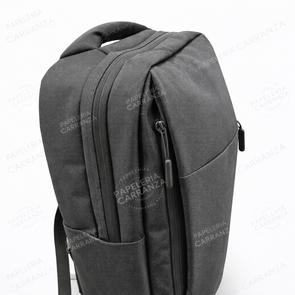 Mochila Porta Notebook " VIRAL NEGRA " 3 COMPARTIMIENTOS C/ Puerto USB - Reforzada (Excelente Calidad) Multi compartimiento