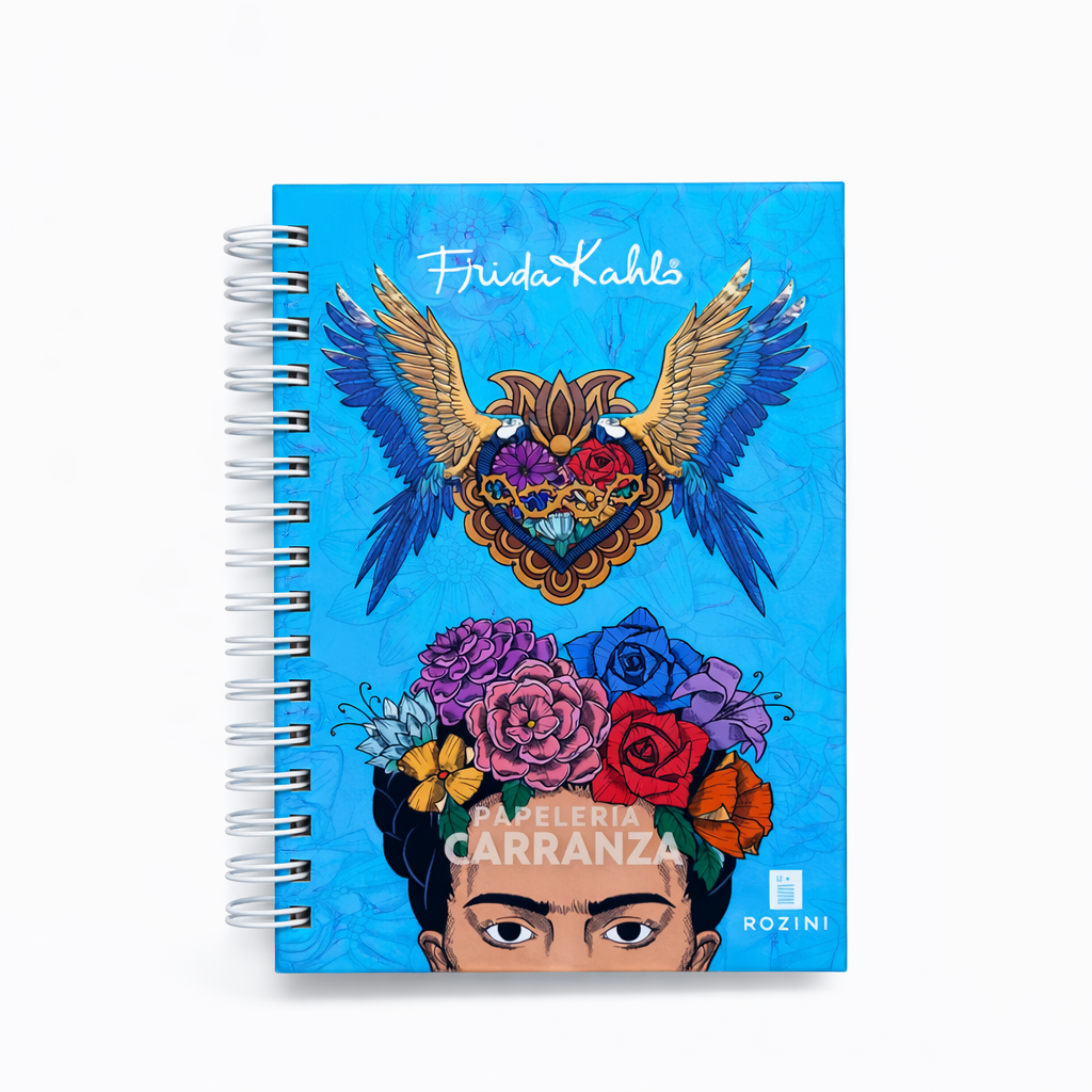 LIBRETAS TAPA DURA C/ ESPIRAL 10 X 15 ”FRIDA KHALO” A6 ROZINI (HOJA RAYADA)