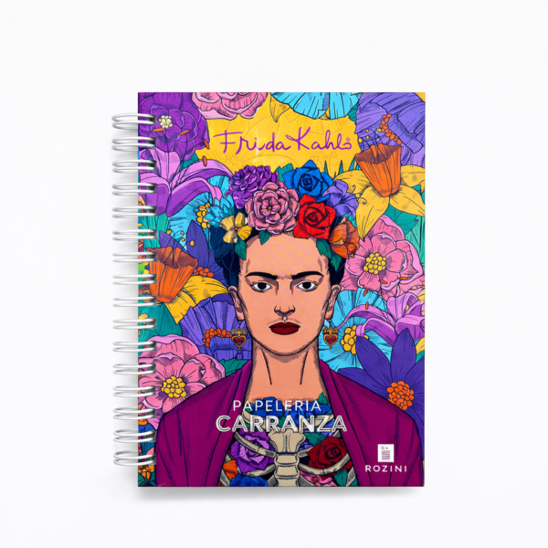 LIBRETAS TAPA DURA C/ ESPIRAL 10 X 15 ”FRIDA KHALO” A6 ROZINI (HOJA RAYADA)