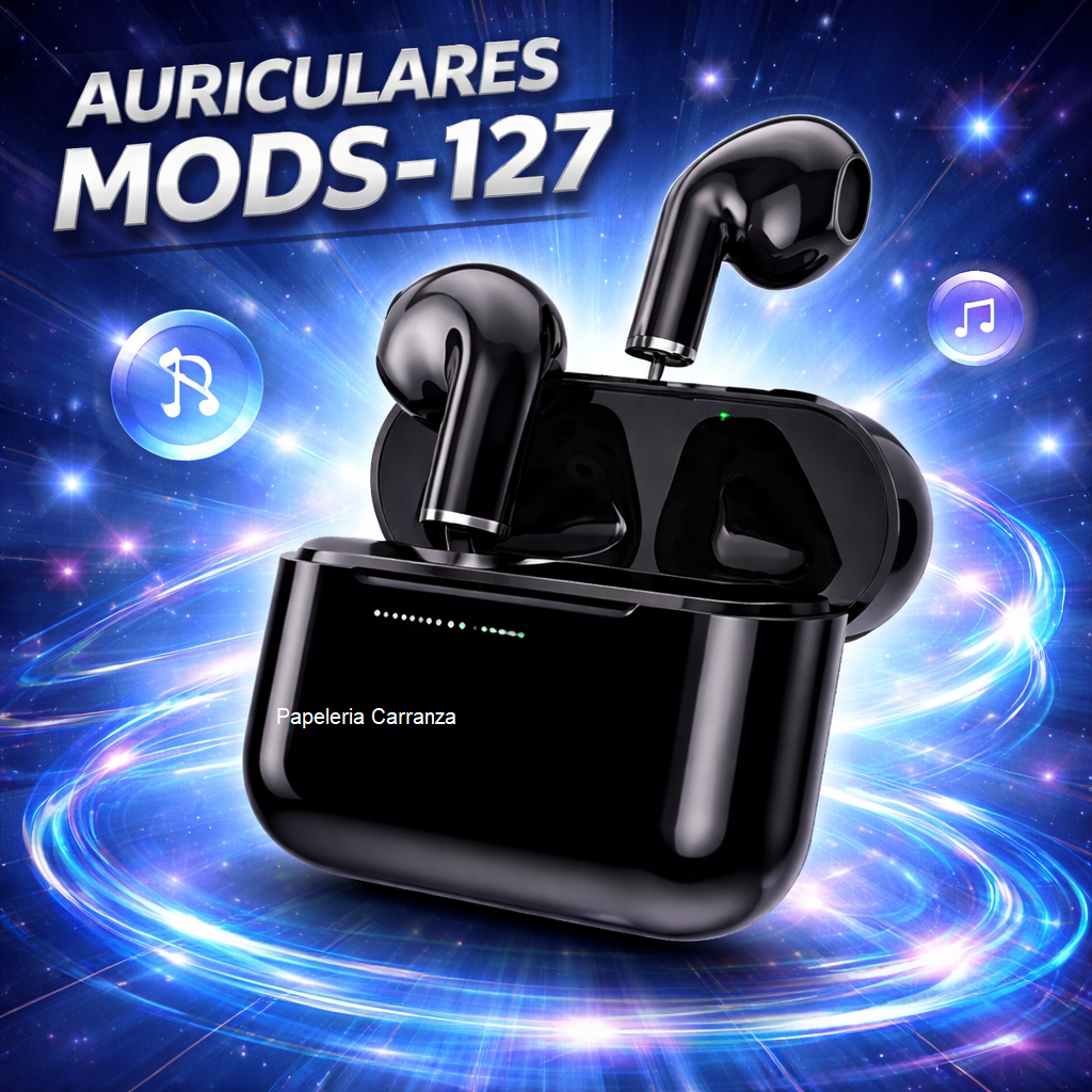AURICULARES * MODS-127 NEGRO* BLUETOOTH INALAMBRICO IN EAR