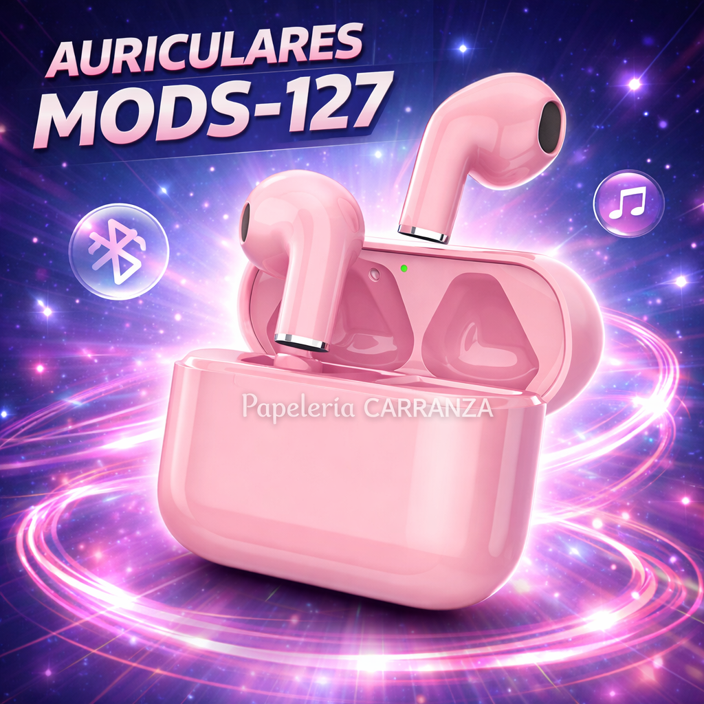 AURICULARES * MODS-127 ROSA* BLUETOOTH INALAMBRICO IN EAR