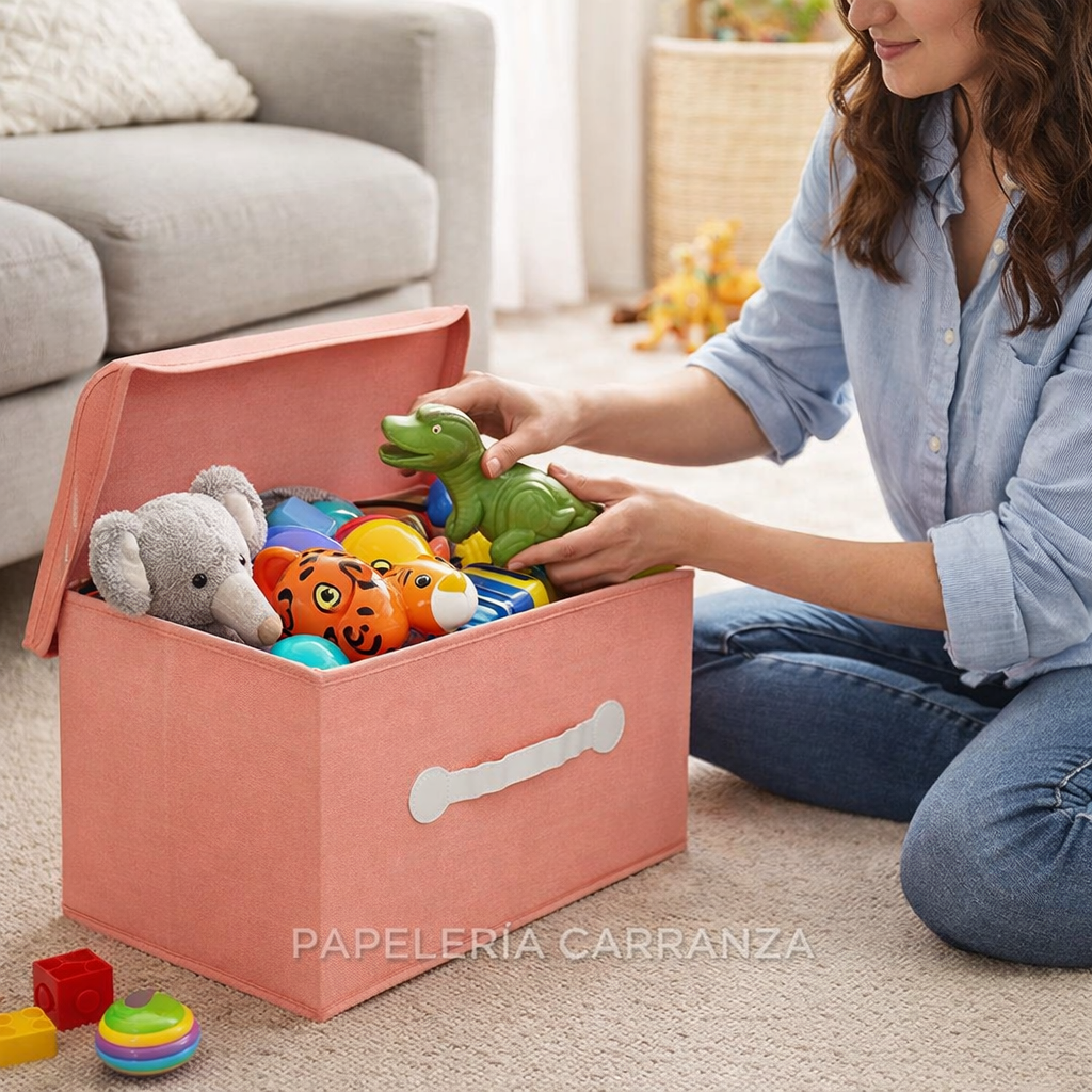 Caja Rigida - Organizadora "Coral" con Tapa Plegable Grande