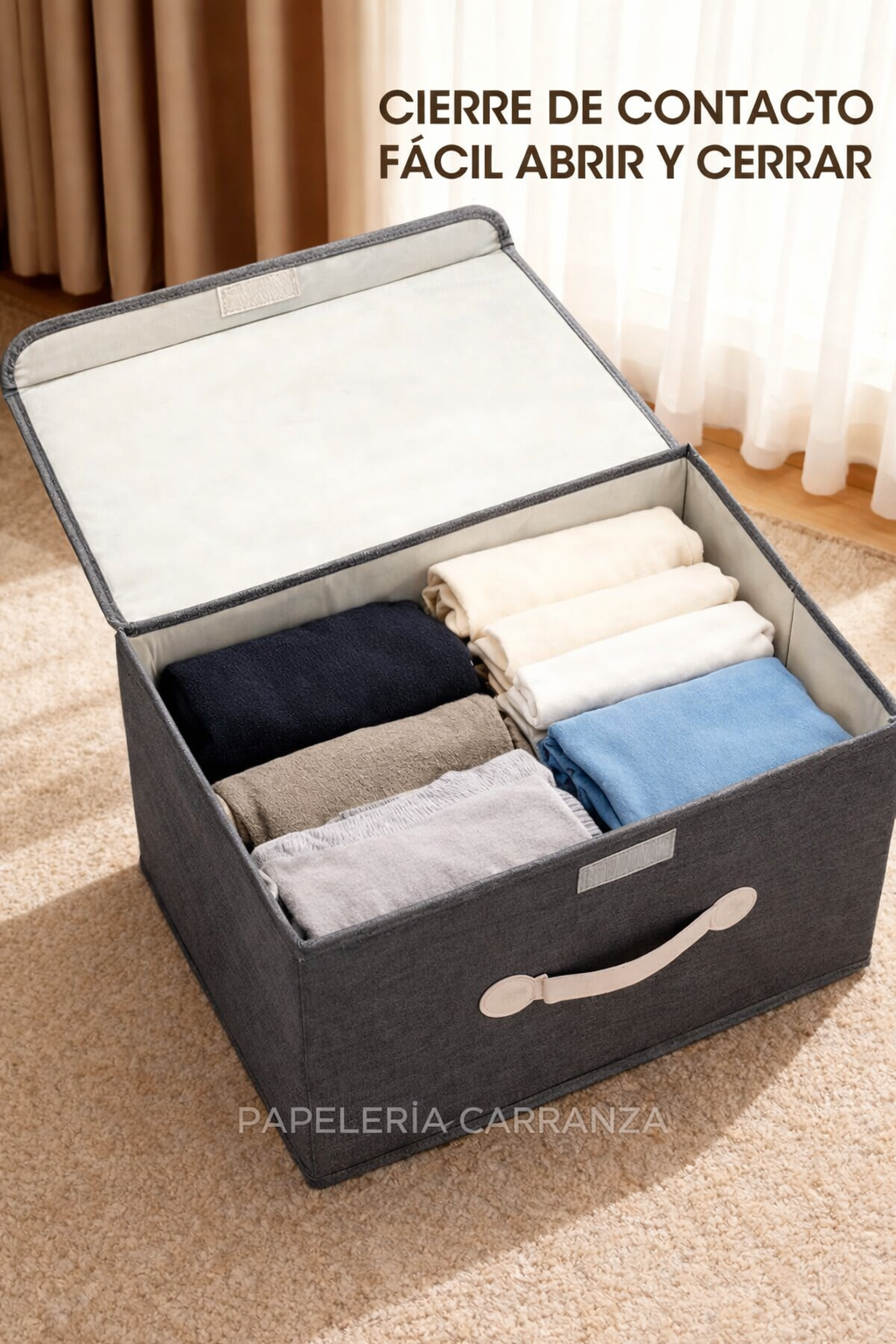 Caja Rigida - Organizadora "Coral" con Tapa Plegable Grande