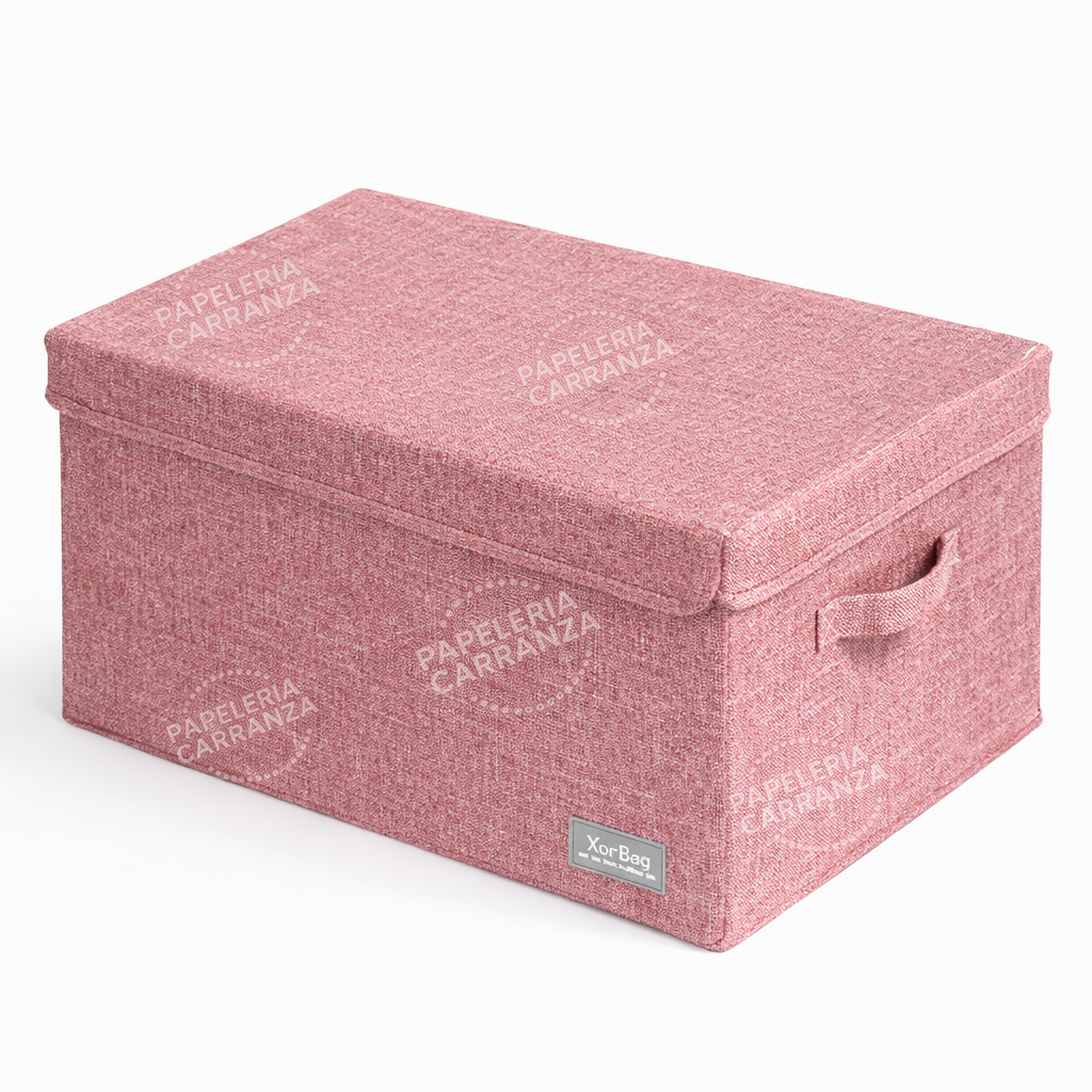 Caja Rigida Plegable - Rosa palo - Organizadora con Tapa Extra Grande
