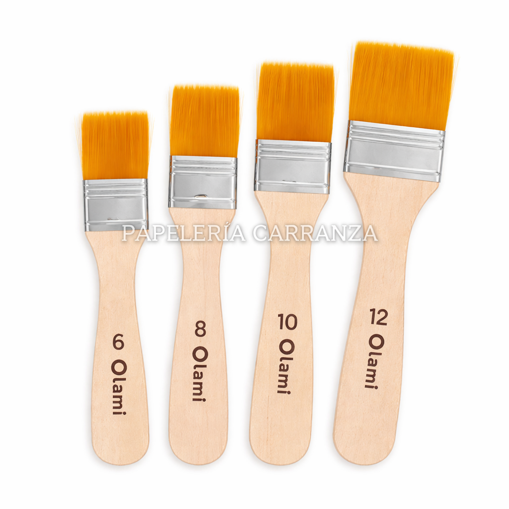 PINCELETA MANGO DE MADERA - NUMERO 12 - x Unidad PELO SINTETICO ARTISTICA