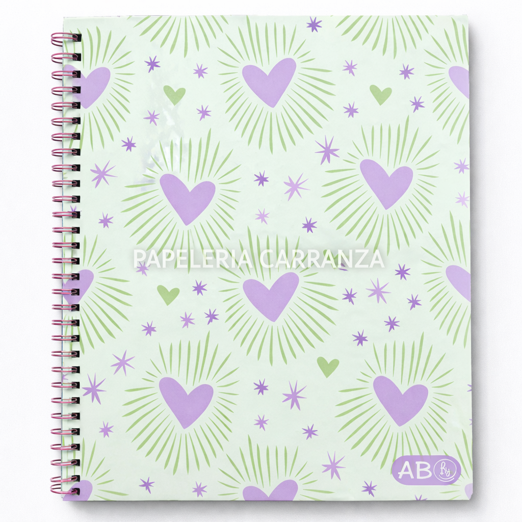 CUADERNOS C/ ESPIRAL 27 X 21 ” CORAZONES ” RY A4 60 HOJAS ABC