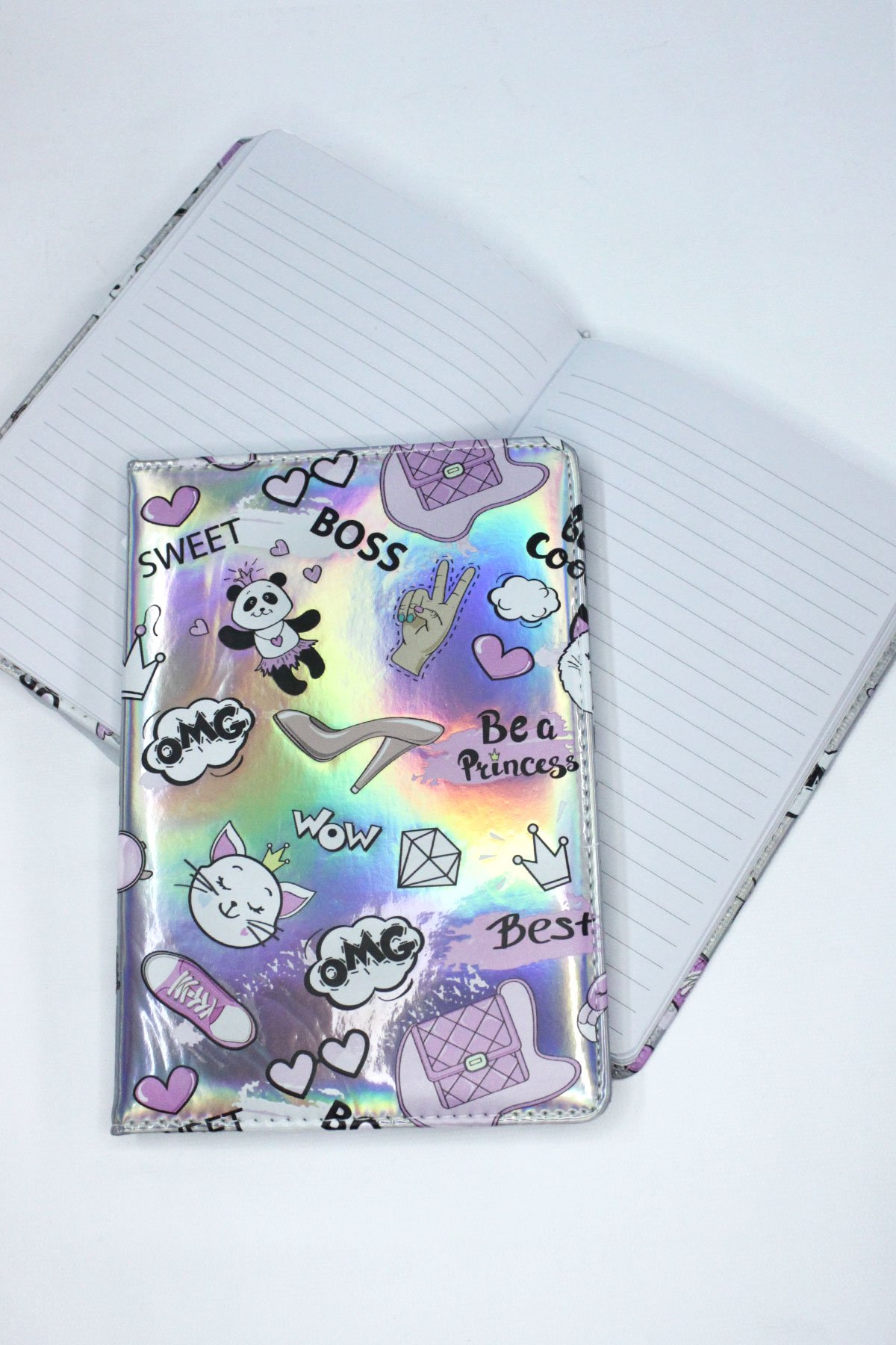 CUADERNOS PREMIUM 15 X 21 ”HOLOGRAFICO PANDA” A5 80 Hojas