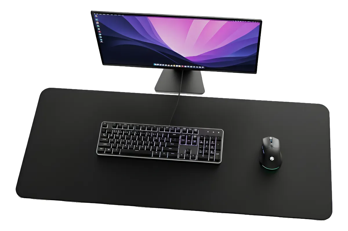 PAD PARA MOUSE ** NEGRO LISO **  PARA MOUSE Y TECLADO GRANDE ANTIDESLIZANTE XXL