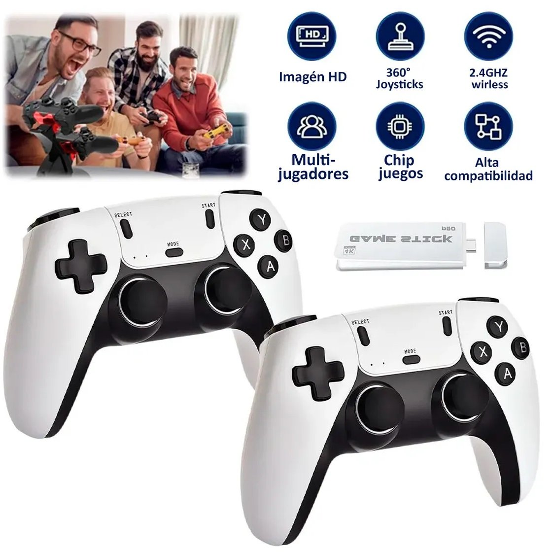 Consola de Juegos ** GAME STICK M15 PLUS **  JUEGOS (Incluye 2 JOYSTICK) 20.000 JUEGOS HDMI EMULADOR 4K