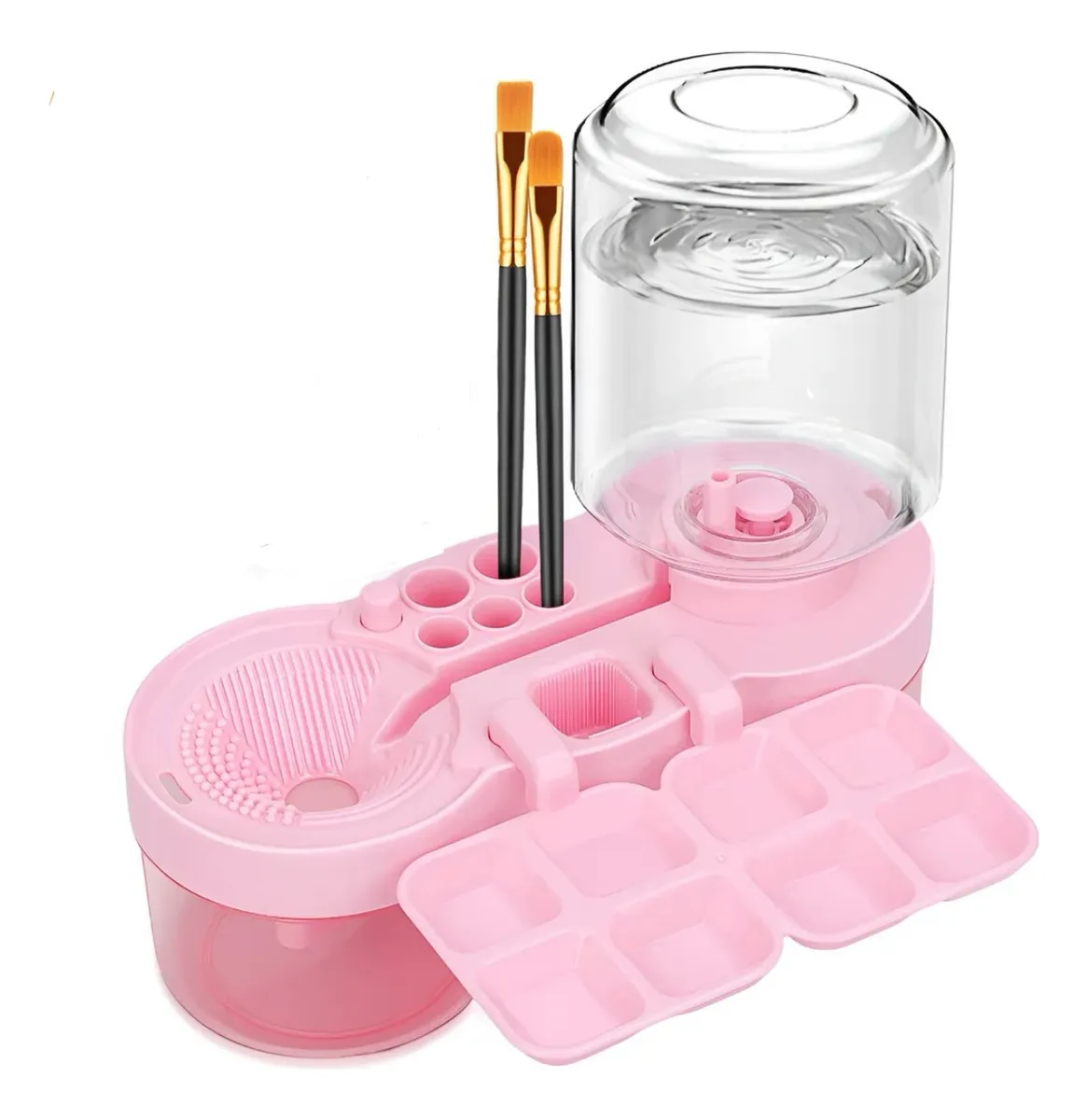 LIMPIADOR Y ORGANIZADOR DE PINCELES  Y PINTURAS - OLAMI ROSA - CON DEPOSITO DE AGUA | ALTO RENTIMIENTO