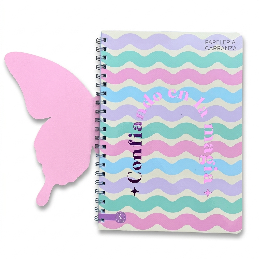 CUADERNILLO C/ ESPIRAL SEMI RIGIDO A4 RY " MARIPOSA " 80 HOJAS