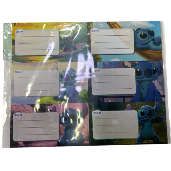ROTULOS ESCOLARES * STITCH * ETIQUETAS X 16 UNIDADES