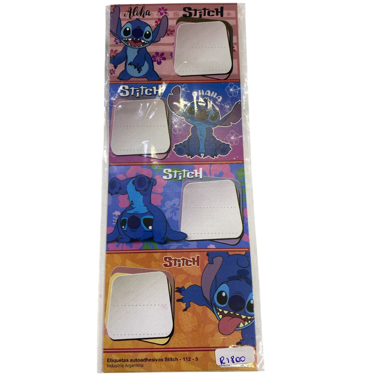 ROTULOS ESCOLARES * STITCH * ETIQUETAS X 16 UNIDADES