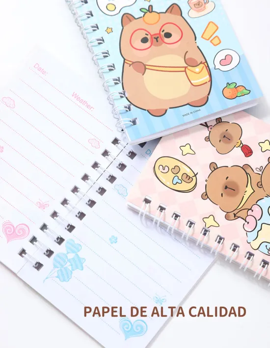 LIBRETAS DE BOLSILLO * CAPYBARA * 40 HOJAS RAYADAS