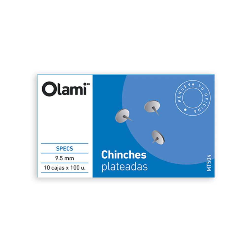 Chinches Olami Cajita x 100 unidades Plateados