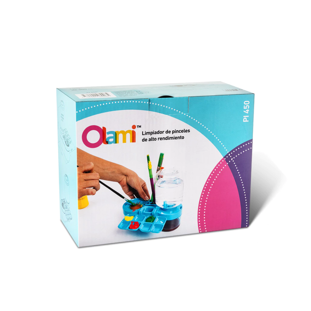 LIMPIADOR Y ORGANIZADOR DE PINCELES  Y PINTURAS - OLAMI ROSA - CON DEPOSITO DE AGUA | ALTO RENTIMIENTO