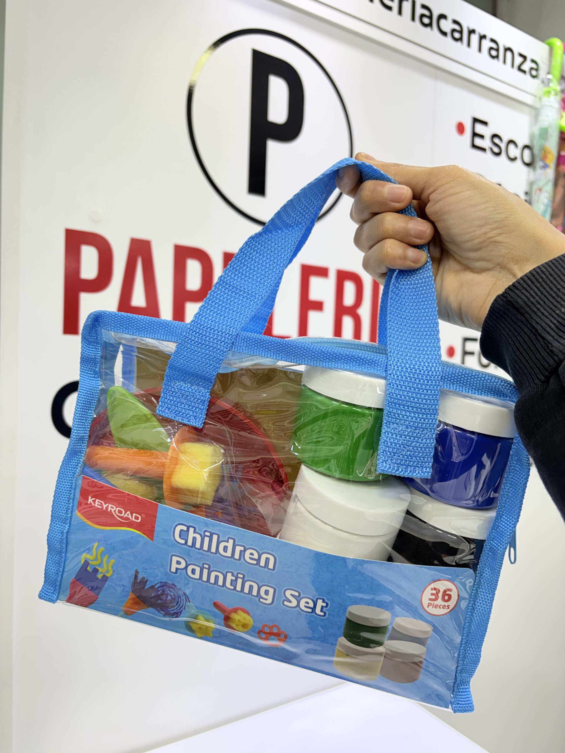 SET KEYROAD * CHILDREN PAINTING * BOLSITO + TEMPERAS POTE + SELLITOS + PINCELES + ACCESORIOS Y HERRAMIENTAS