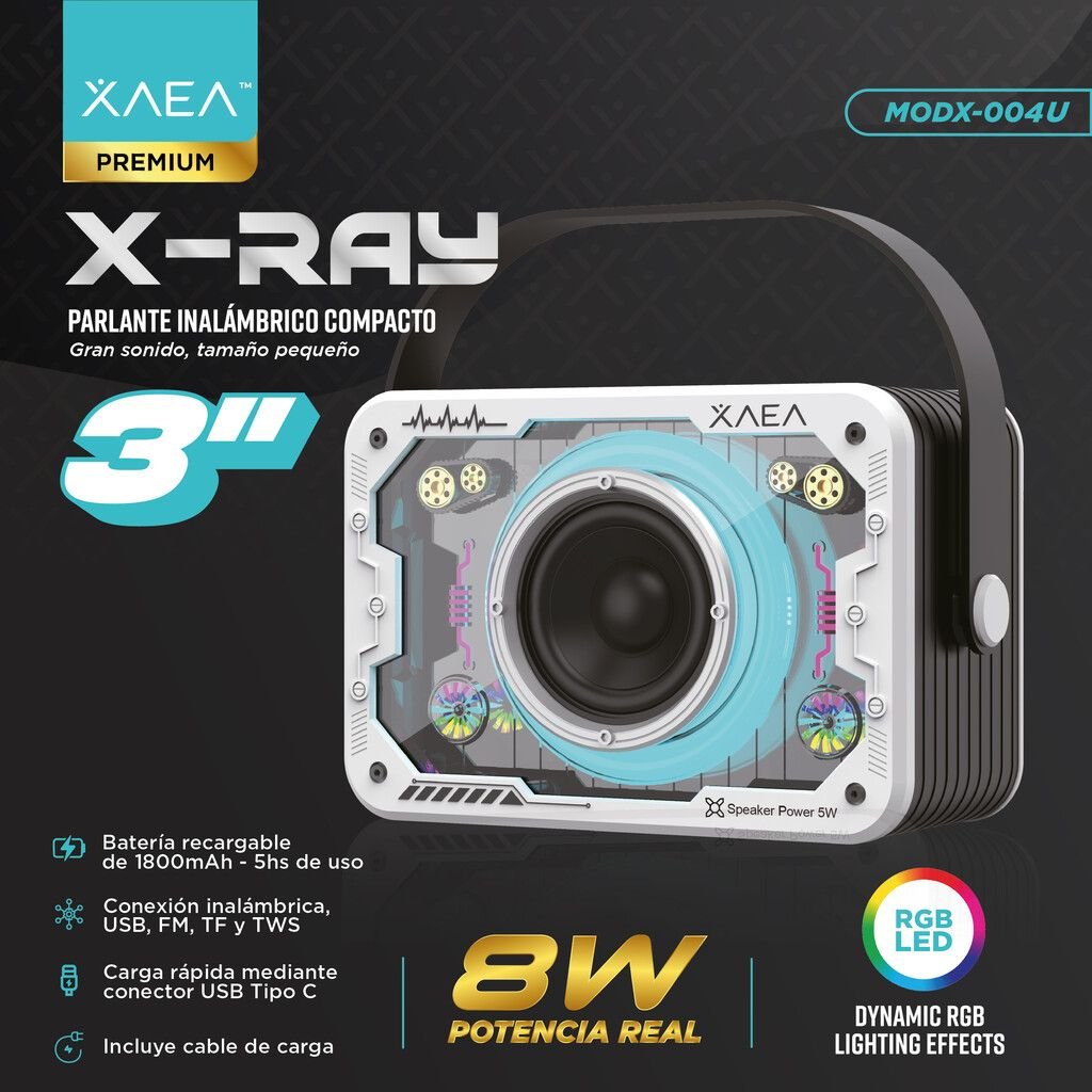 Parlante XAEA "X RAY" 800W Bluetooth Inalámbrico (PREMIUM)