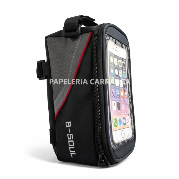 BOLSO SOPORTES PARA CELULAR * B-SOUL * PARA MOTOVEHICULOS / BICICLETA 6.5" - IMPERMEABLE - SEGURO- VISOR- UBER