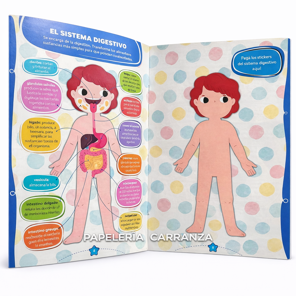 Librito Artemisa " descubro EL CUERPO HUMANO " Educativo 29x21 (Con Stickers)